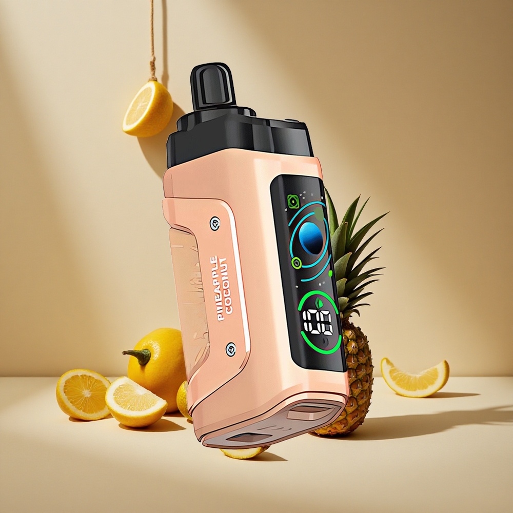 Razz Bar 45000 Züge Einweg-Vape Ananas-Kokos mit 1,0 Ohm Mesh Coil und Typ-C-Aufladung