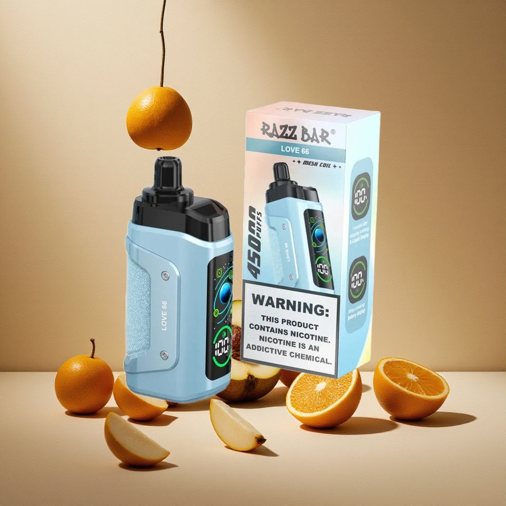 Razz Bar 45000 Züge Einweg-Vape Liebe 66 mit 1,0 Ohm Mesh Coil & Typ-C Aufladbar