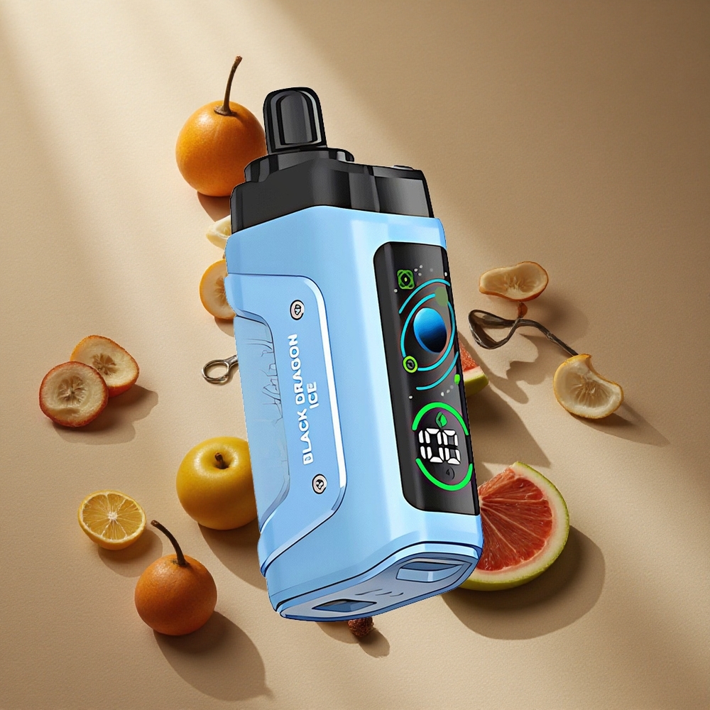 Razz Bar 45000 Züge Einweg-Vape Schwarzer Drachen Eis mit 1,0 Ohm Mesh Coil & Typ-C Aufladbar