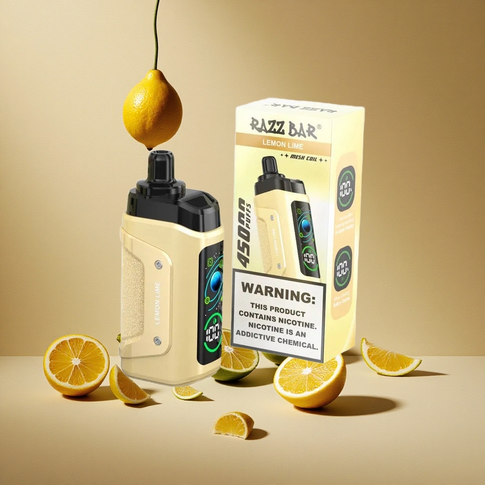 Razz Bar 45000 Züge Einweg-Vape Zitrone Limette & Himbeere mit 1,0 Ohm Mesh Coil und Typ-C Ladung