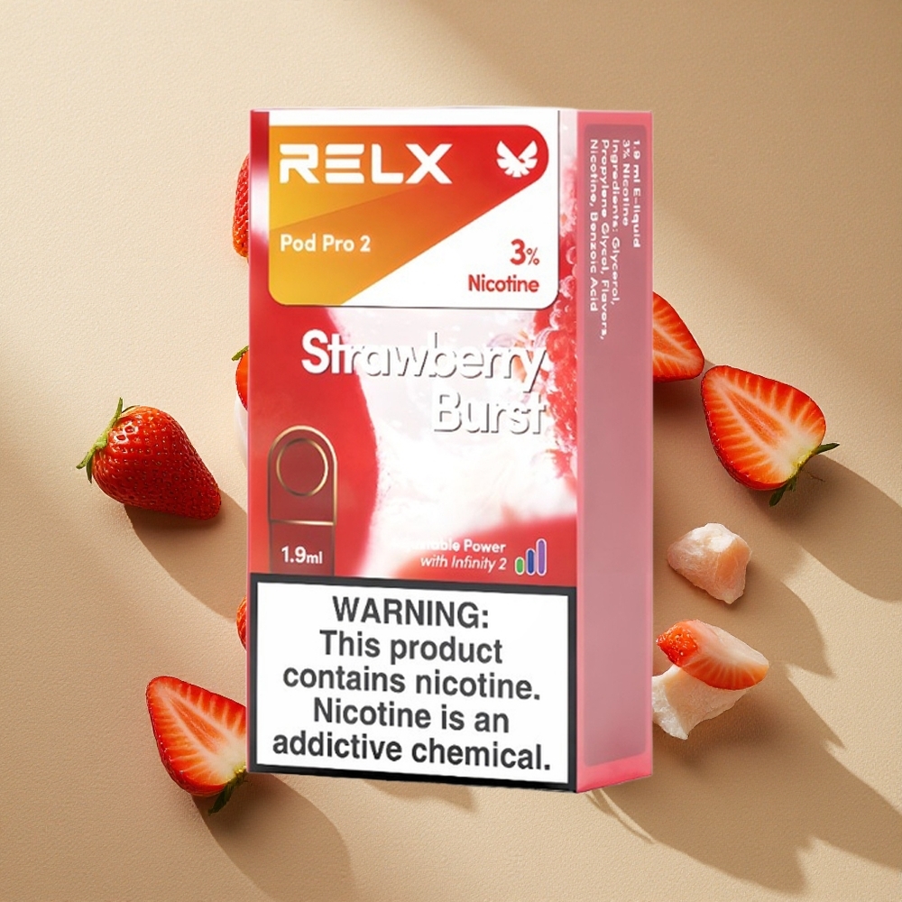 RELX Pod Pro 2 600 Züge Erdbeer-Geschmack mit 1,9ml Fassungsvermögen & 3% Nikotin