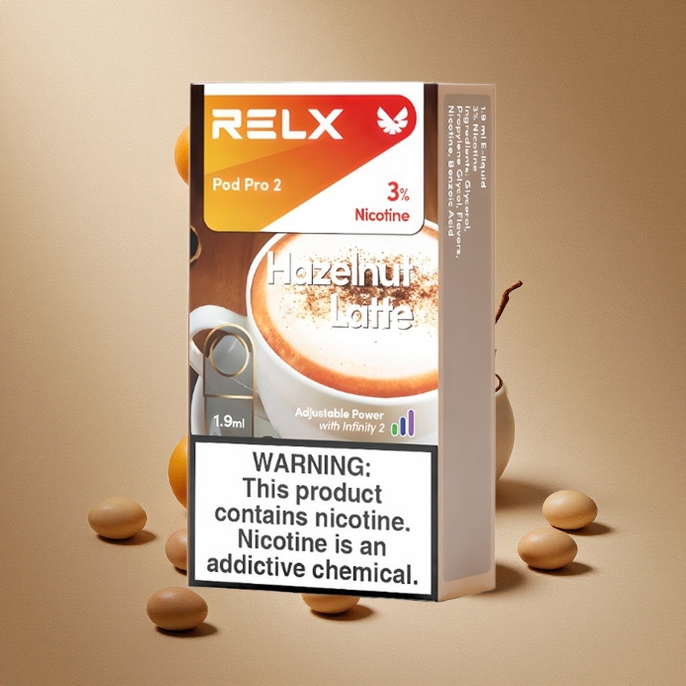 RELX Pod Pro 2 600 Züge Haselnuss Latte 3% Nikotin 1,9ml Kapazität