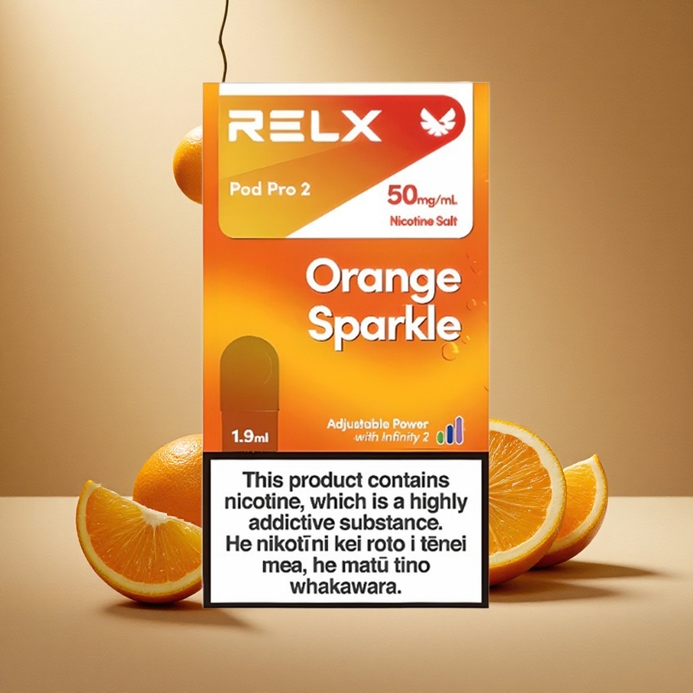 RELX Pod Pro 2 600 Züge Orange Glitzer 5% Nikotin 1,9ml
